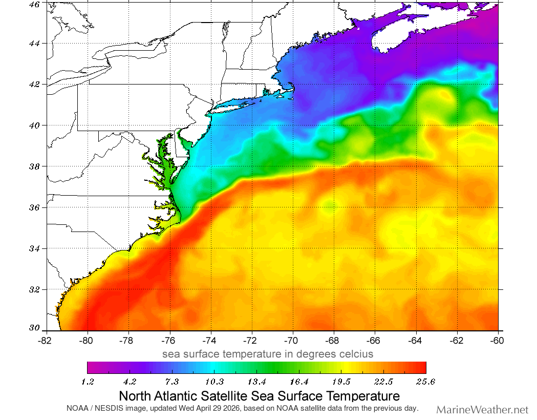 sea temperatures north atlantic