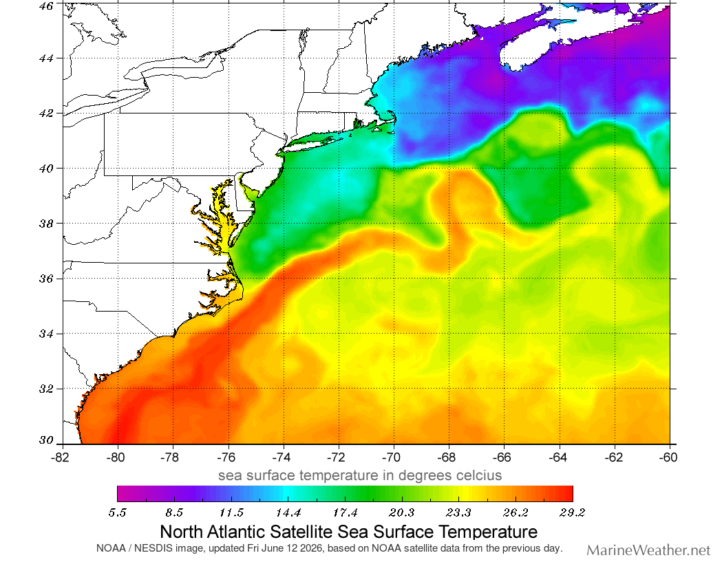 sea temperatures north atlantic