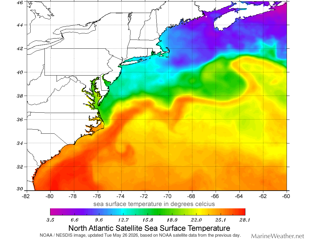 sea temperatures north atlantic