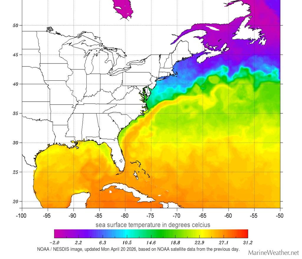 sea temperatures